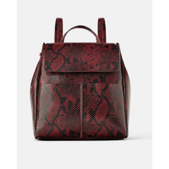 Zara Handbags - Zara snake print backpack